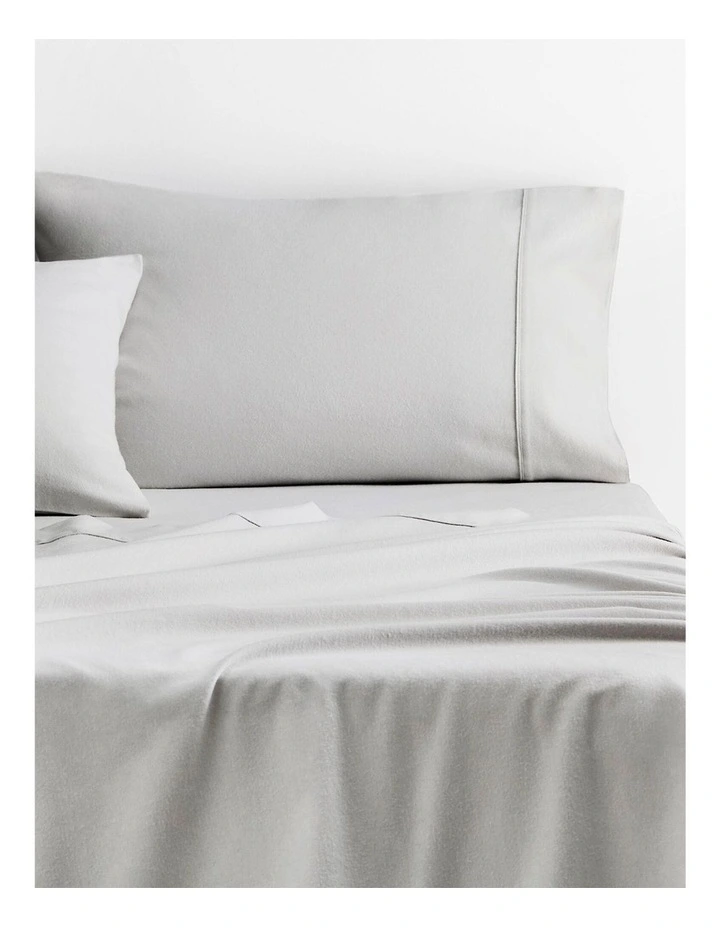 Flannelette Sheet Set in Cloud Grey image 1