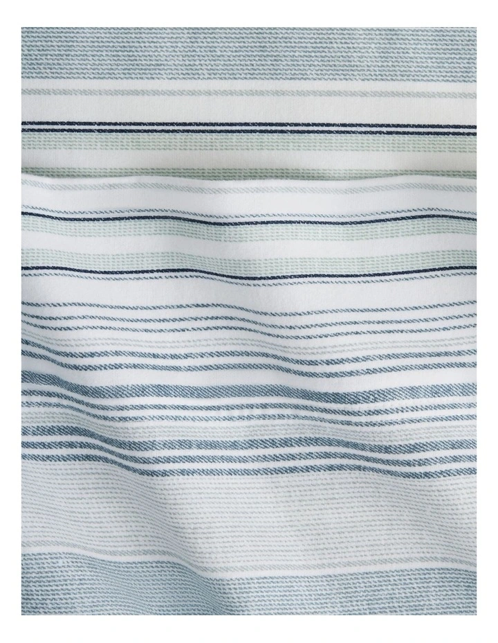 Flannelette Textured Stripe Sheet Set in Blue Frost image 2