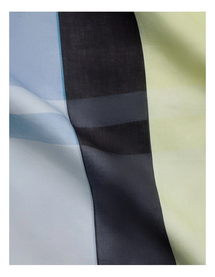 Abbotson European Flax Linen Abstract Flat Sheet in Multi image 2