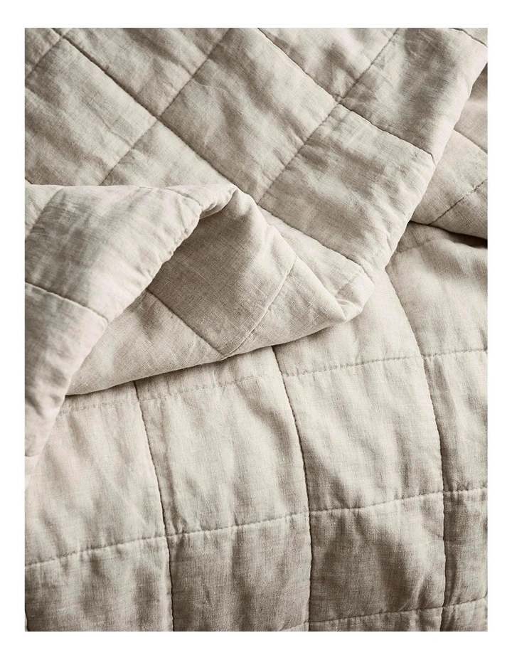 Abbotson European Flax Linen Bed Cover in Beige image 2