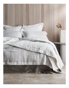 Abbotson European Flax Linen Bed Cover in White