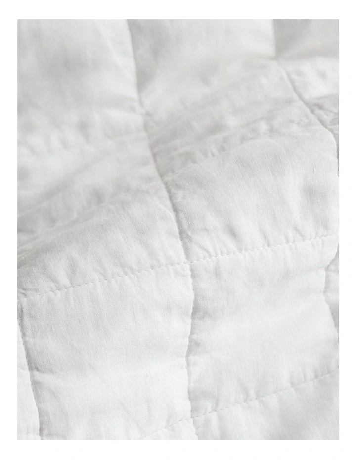 Abbotson European Flax Linen Bed Cover in White image 2