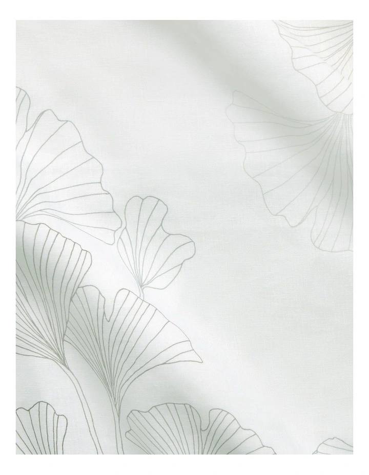 Abbotson European Flax Linen Gingko Pillowcase Pair in White image 2