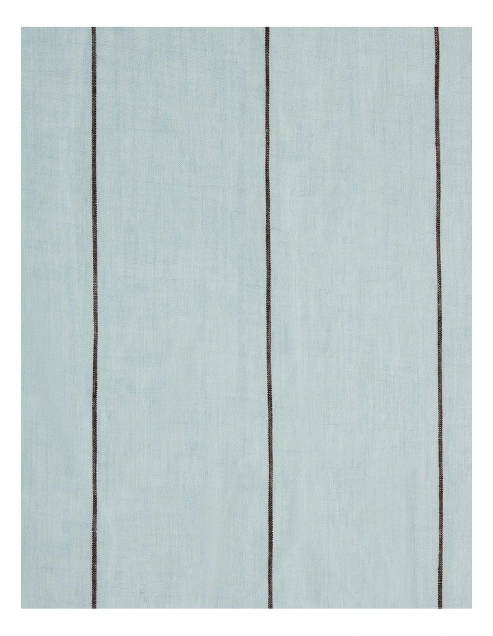 Abbotson European Flax Linen Stripe Fitted Sheet in Ice image 2