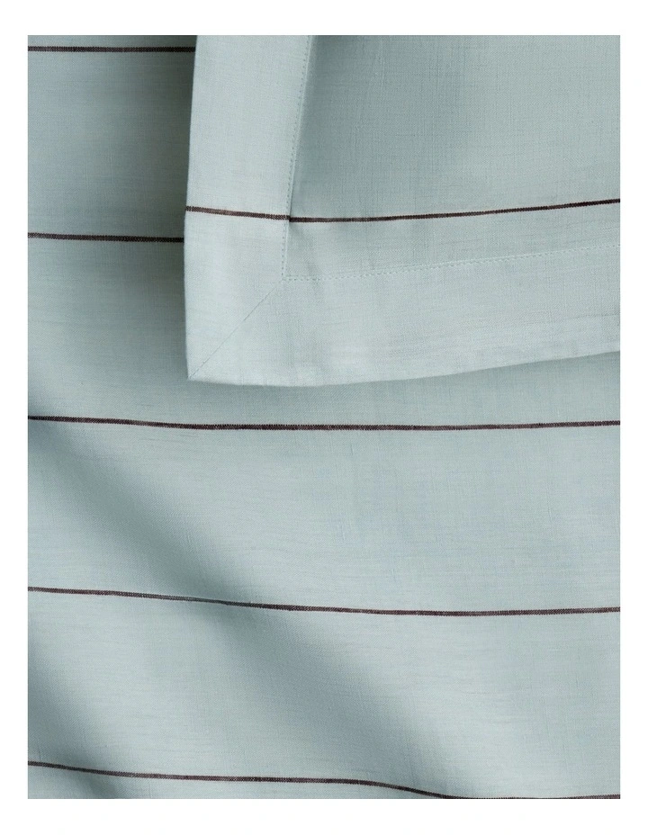 Abbotson European Flax Linen Stripe Tailored Pillowcase Pair in Ice image 2