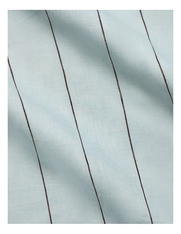 Abbotson European Flax Linen Stripe Tailored Pillowcase Pair in Ice image 4