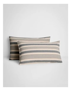 Reilly Multi Stripe Pillowcase Pair in Natural