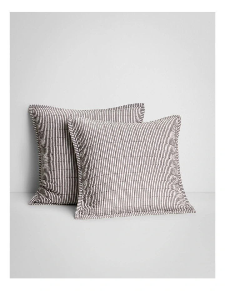 Reilly Stripe Duo European Sham in Chocolate image 1