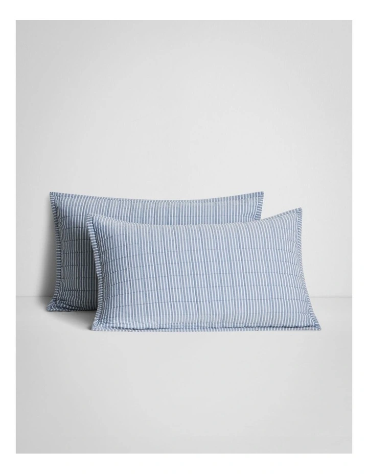 Reilly Stripe Duo Pillow Sham in Chambray image 1