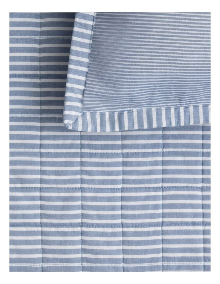 Reilly Stripe Duo Pillow Sham in Chambray image 3