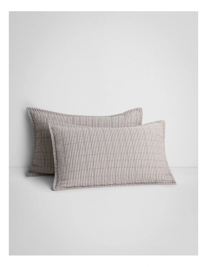 Reilly Stripe Duo Pillow Sham in Chocolate image 1