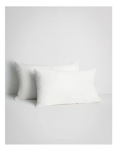 Textures Cut Geometric Pillowcase Pair in White