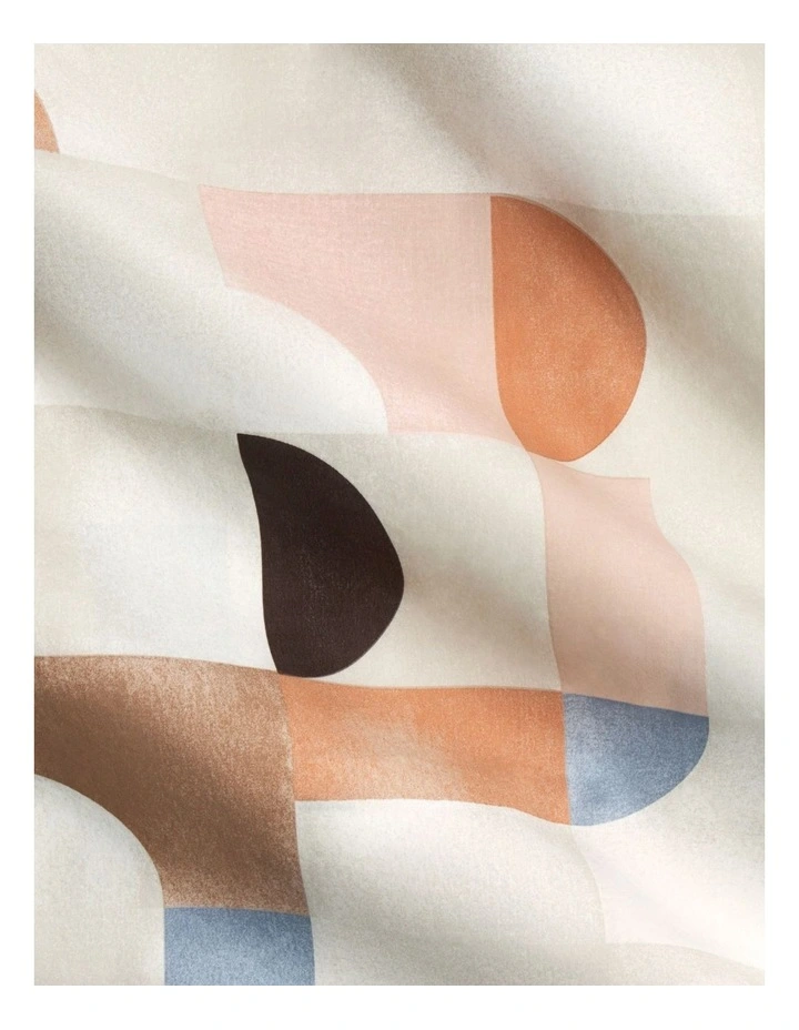 Bayley Tiled Washed Percale Quilt Cover Set in Multi image 2