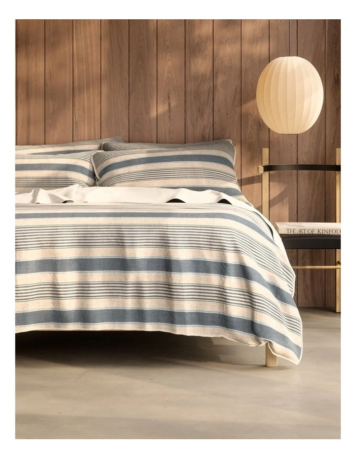 Reilly Multi Stripe Quilt Cover Set in Natural image 1