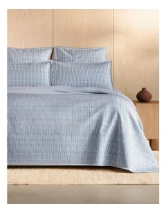 Reilly Stripe Duo Bed Cover in Chambray