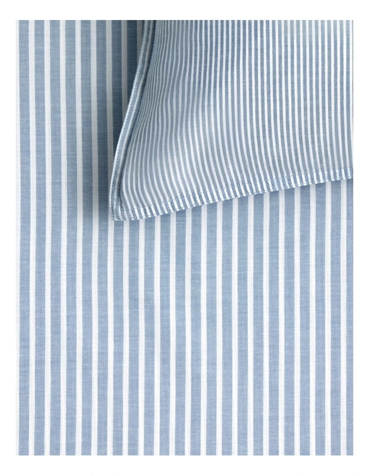 Reilly Stripe Duo Quilt Cover Set in Chambray image 2