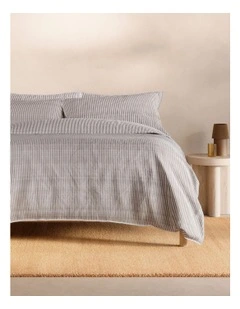 Reilly Stripe Duo Quilt Cover Set in Chocolate