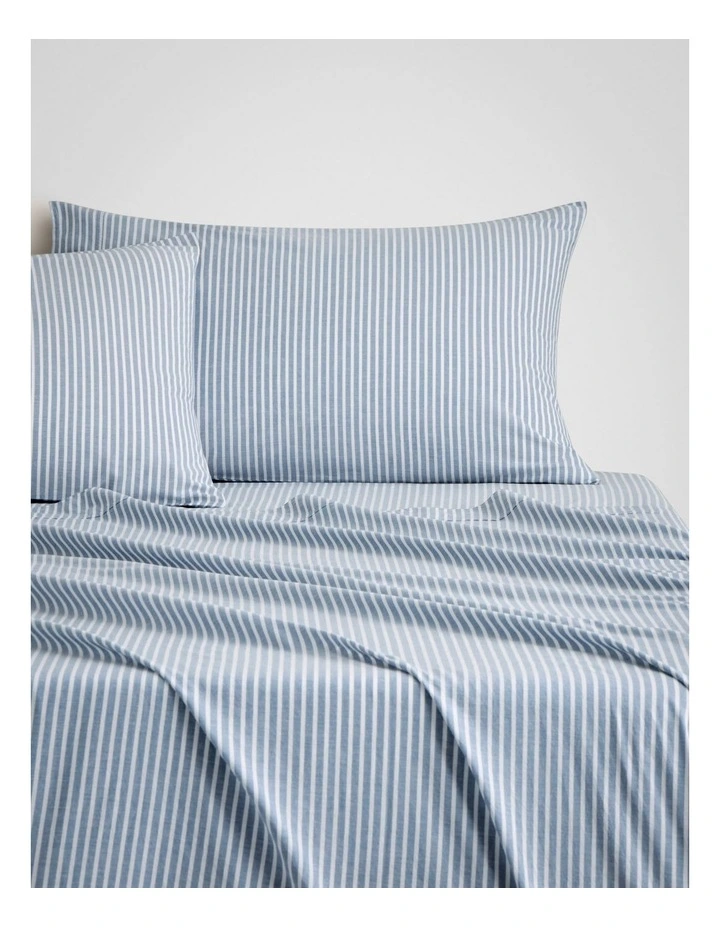 Reilly Stripe Sheet Set in Chambray image 1