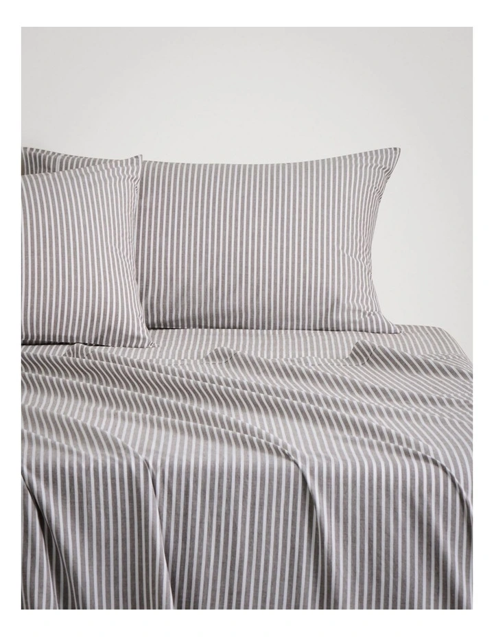 Reilly Stripe Sheet Set in Chocolate image 1
