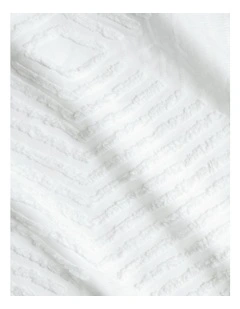Textures Cut Geometric Quilt Cover Set in White