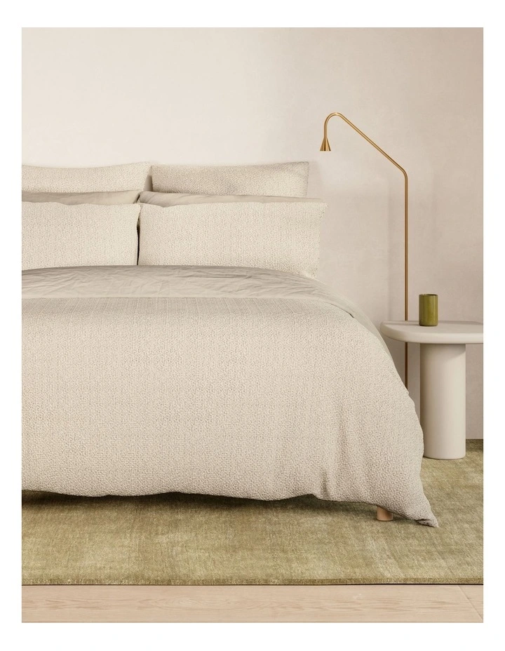 Textures Dappled Weave Quilt Cover Set in Grey image 1