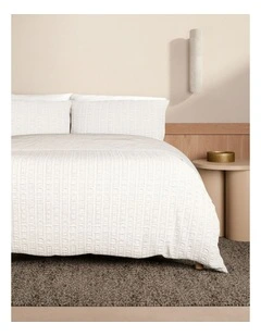 Textures Dappled Weave Quilt Cover Set in White