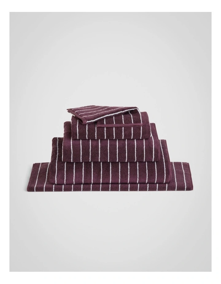 Aven Stripe Towel Collection in Clove image 1