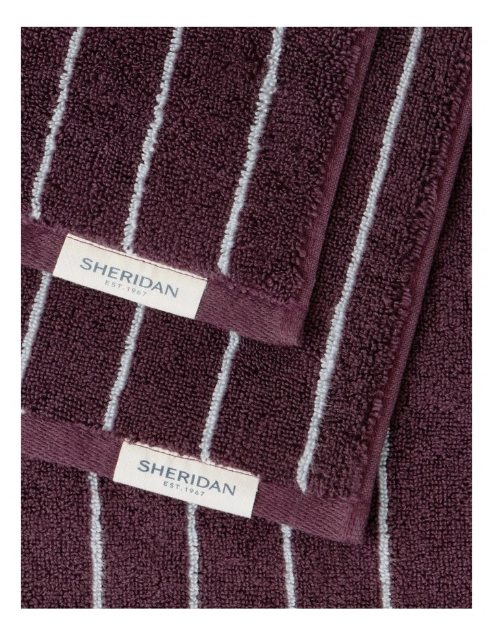 Aven Stripe Towel Collection in Clove image 2