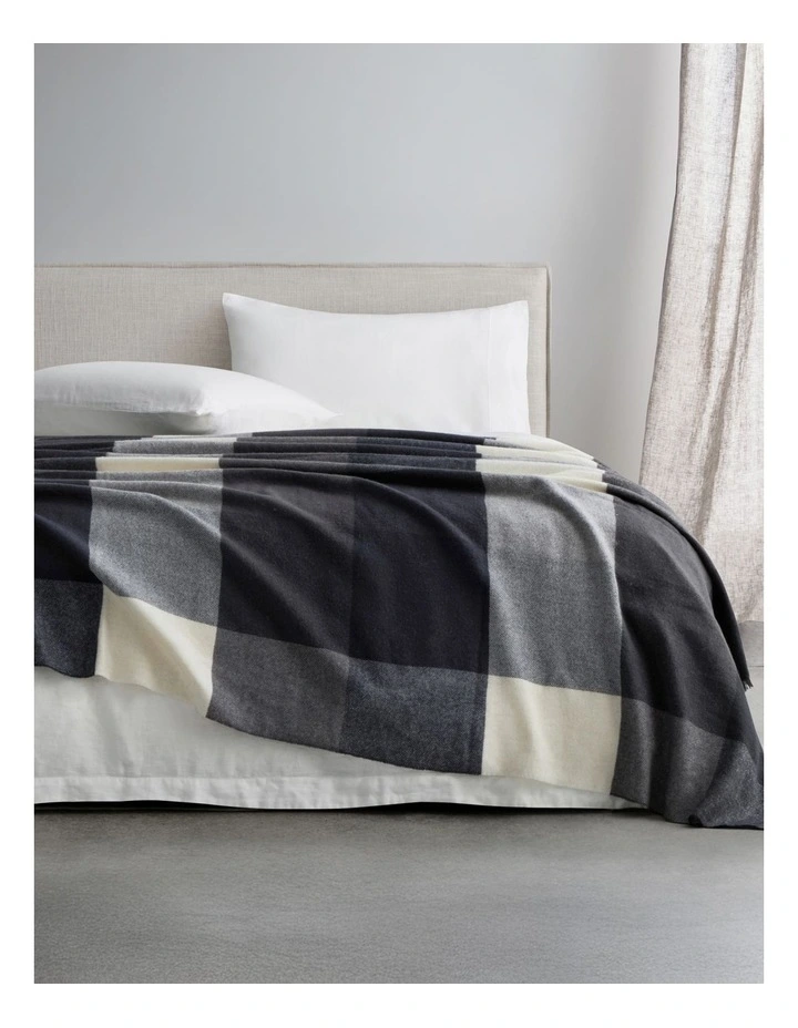 Alden Twill Blanket in Carbon image 2