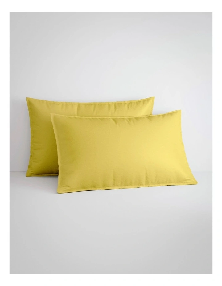 Bayley Washed Percale Pillowcase Pair in Light Sunlight image 1