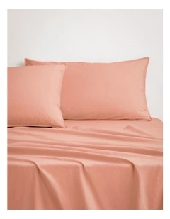 Bayley Washed Percale Sheet Set in Peach Blush