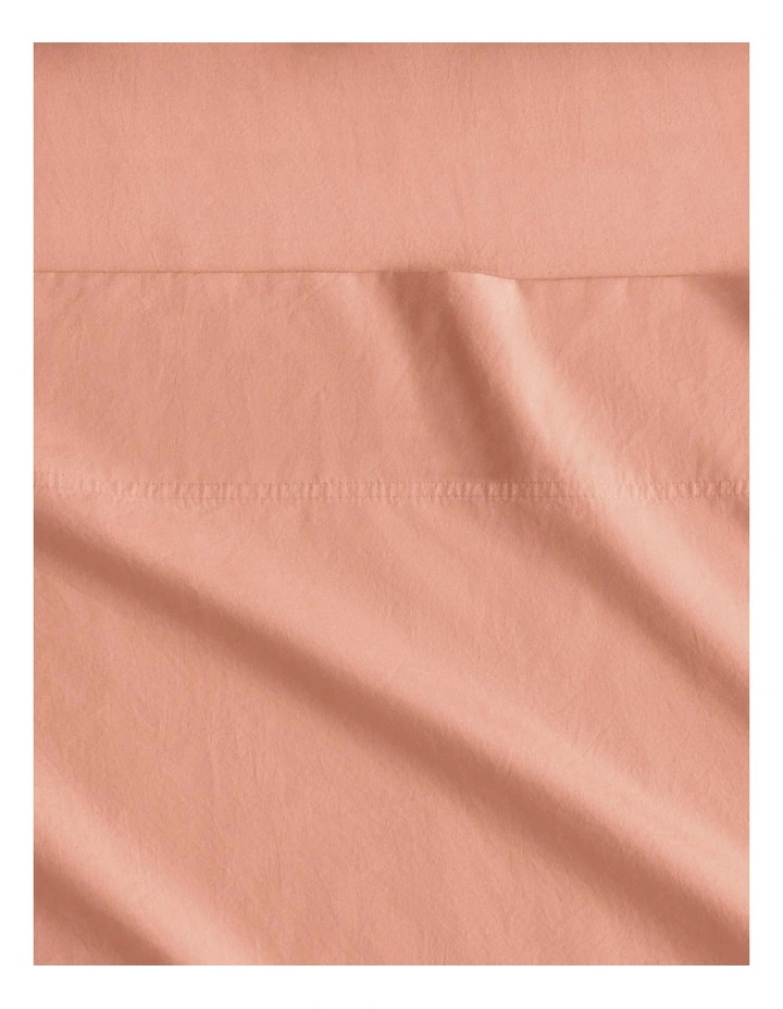 Bayley Washed Percale Sheet Set in Peach Blush image 2