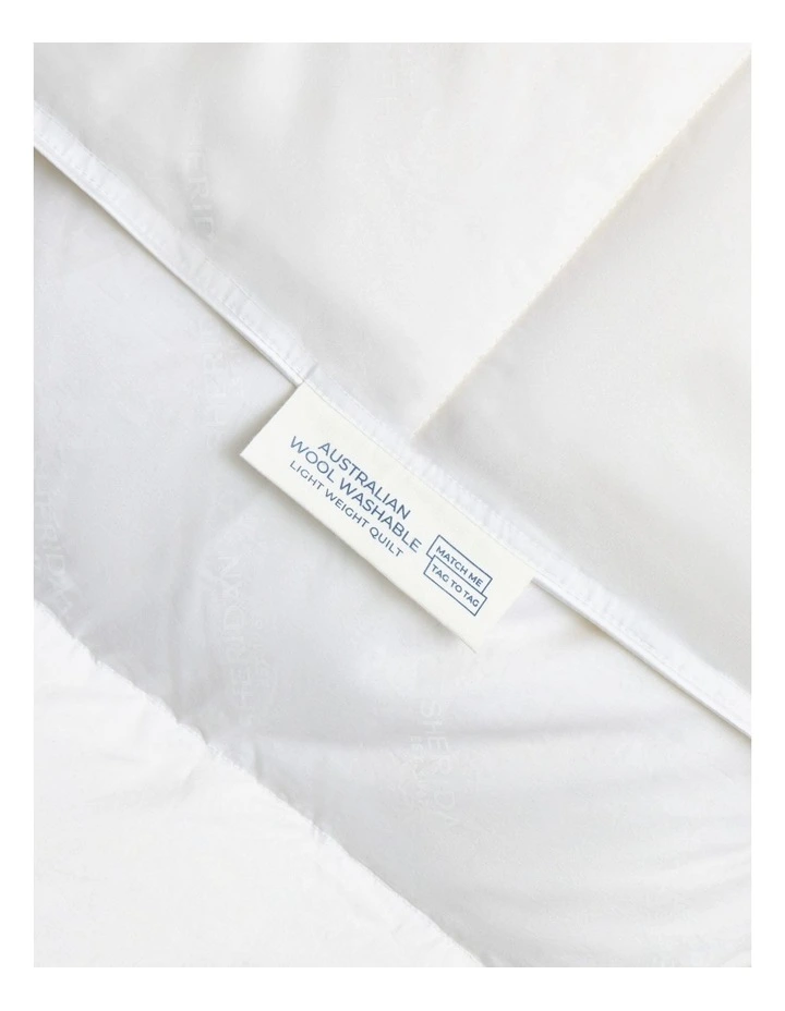 Australian Wool Washable Light Quilt in Pure White image 4