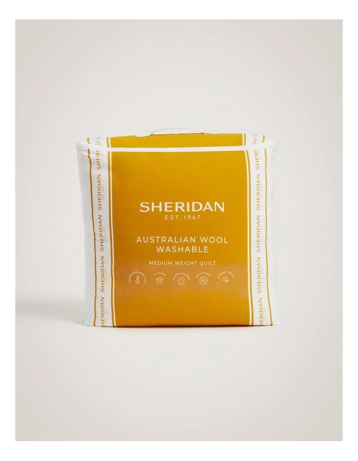 Australian Wool Washable Medium Quilt in Pure White image 1