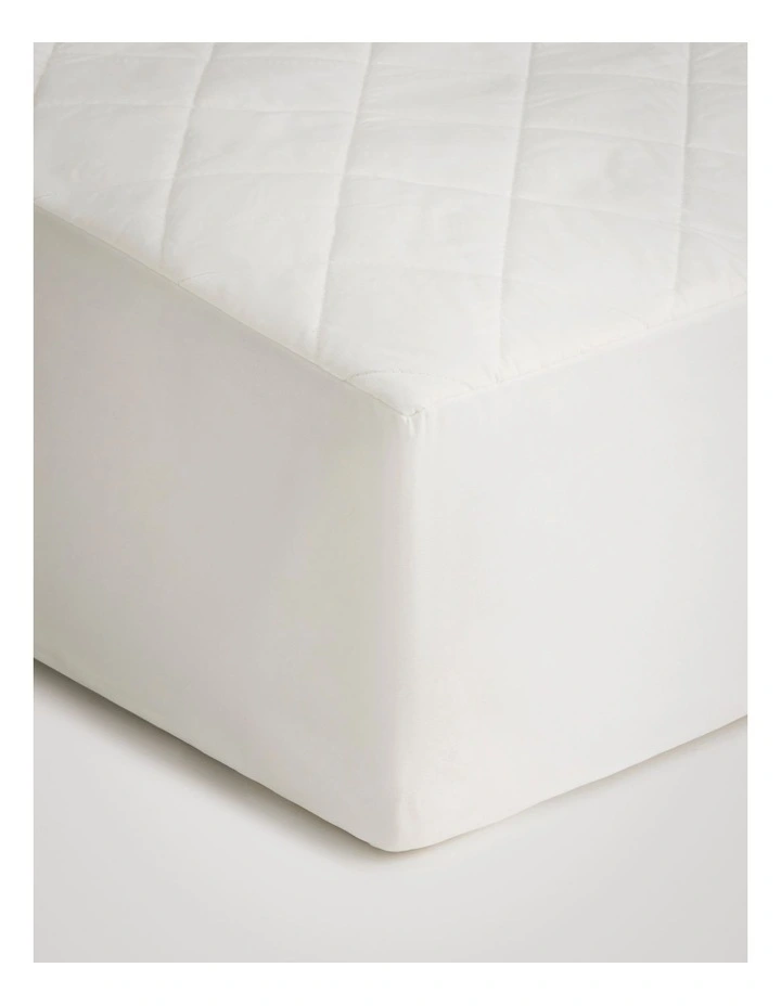 Cool & Cotton Waterproof Quilted Mattress Protector in White image 1