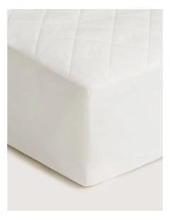 Cool & Cotton Waterproof Quilted Pillow Protector in Pure White