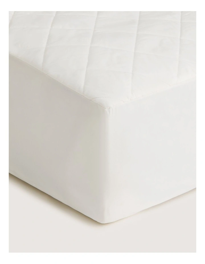 Cool & Cotton Waterproof Quilted Pillow Protector in Pure White image 1