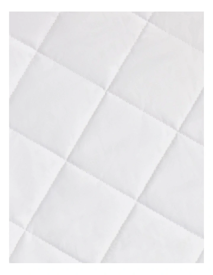 Cool & Cotton Waterproof Quilted Pillow Protector in White image 2