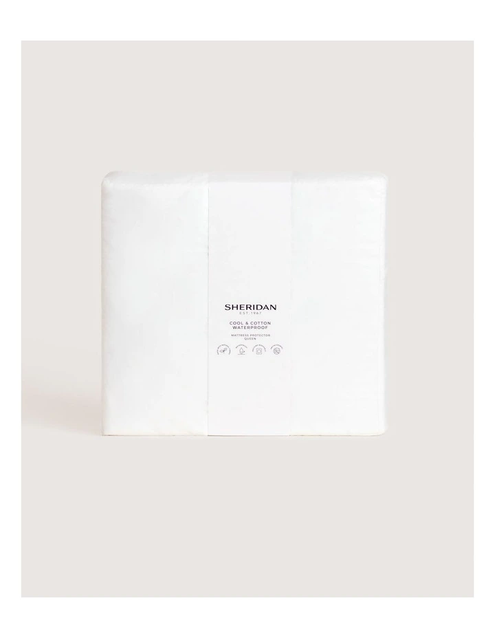 Cool & Cotton Waterproof Quilted Pillow Protector in Pure White image 3