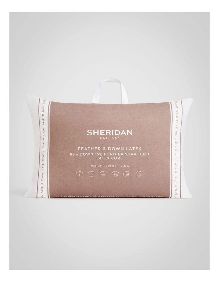 Deluxe Feather & Down Latex Pillow in Pure White image 1