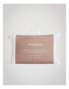 Deluxe Feather & Down Surround Pillow in Pure White