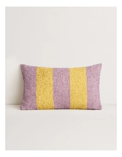 Etta Stripe Breakfast Cushion in Jacaranda and Sunflower