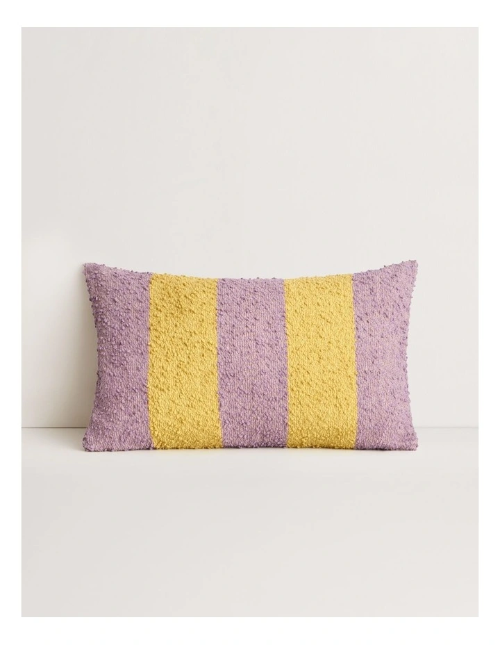 Etta Stripe Breakfast Cushion in Jacaranda and Sunflower image 1