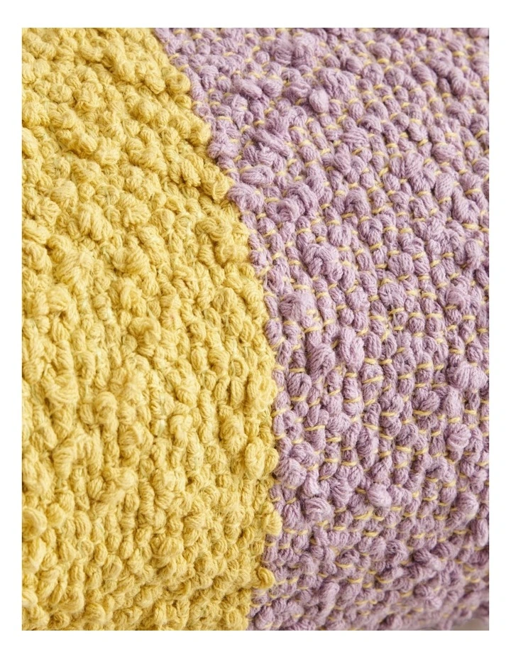 Etta Stripe Breakfast Cushion in Jacaranda and Sunflower image 2