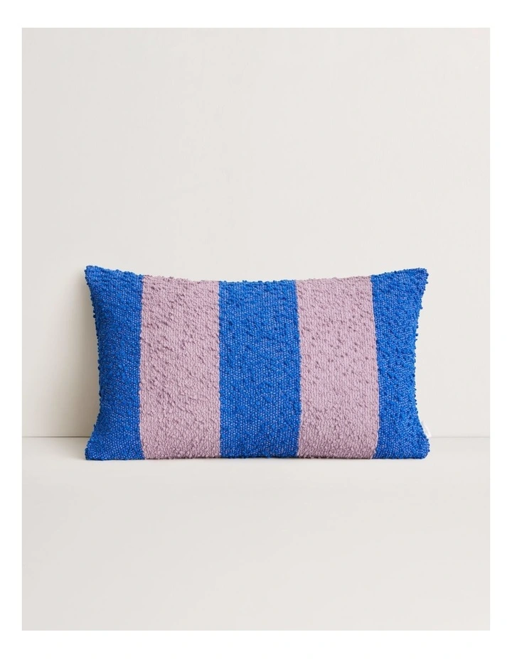 Etta Stripe Breakfast Cushion in Cobalt and Jacaranda image 1