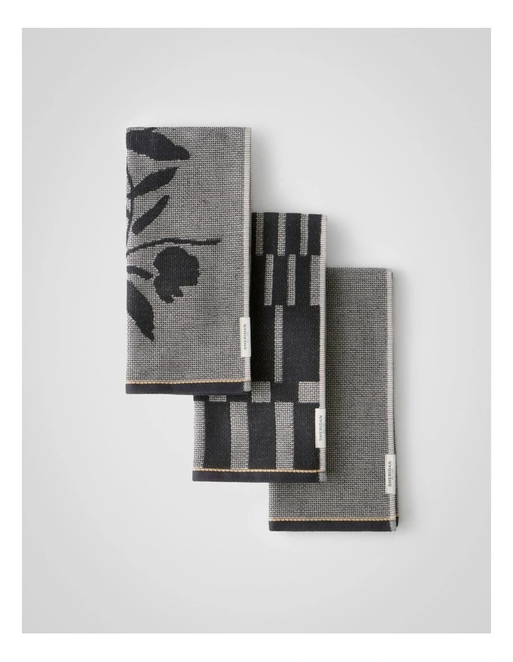 Eley Tea Towel Set - Three Pack in Carbon image 1
