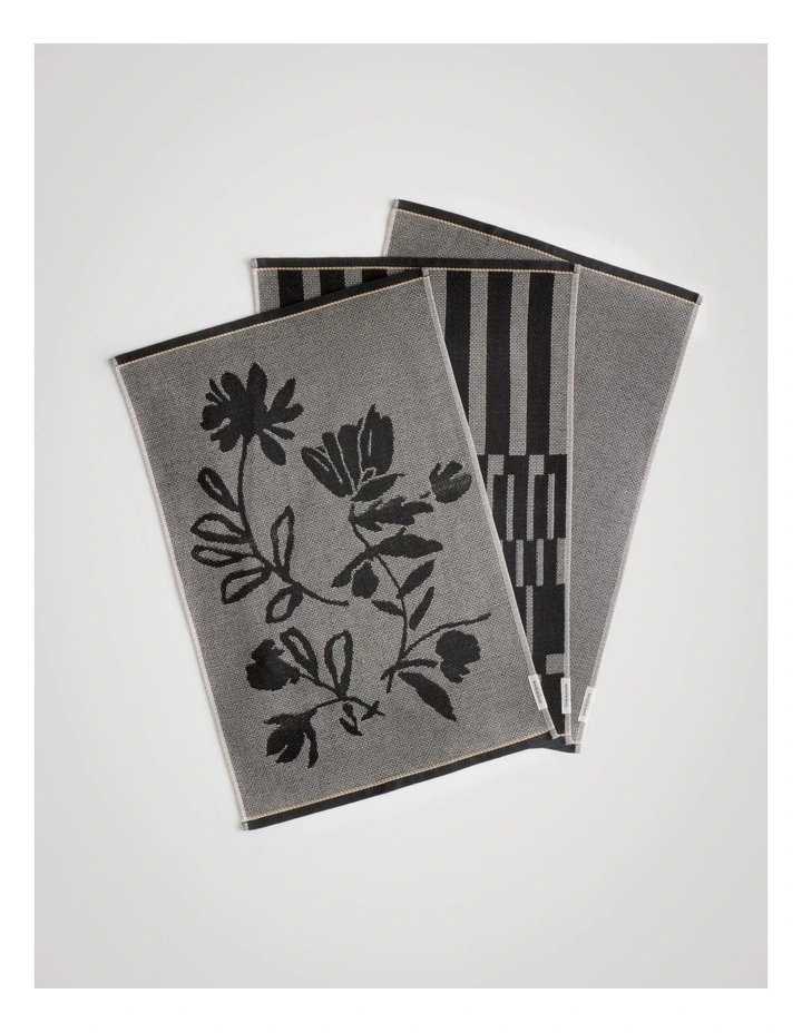 Eley Tea Towel Set - Three Pack in Carbon image 3
