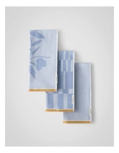 Eley Tea Towel Set - Three Pack in Glacier