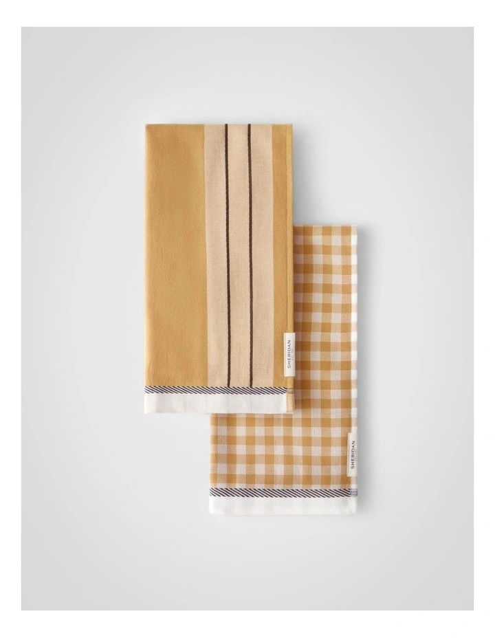 Este Tea Towel Set - Two Pack in Caramel image 1