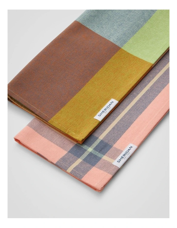 Lumo Tea Towel Set - Two Pack in Peach image 2
